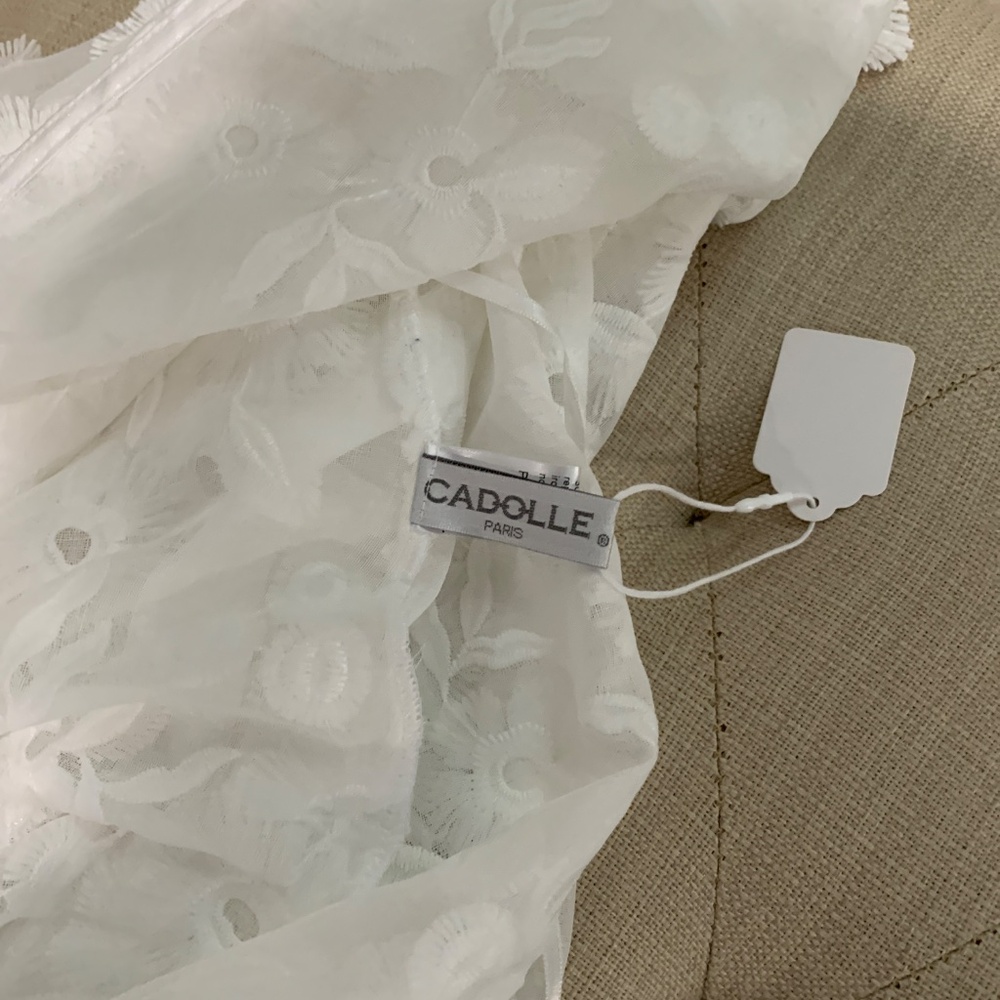 Cadolle Linen Embroidered Robe- White - Picture 6 of 7